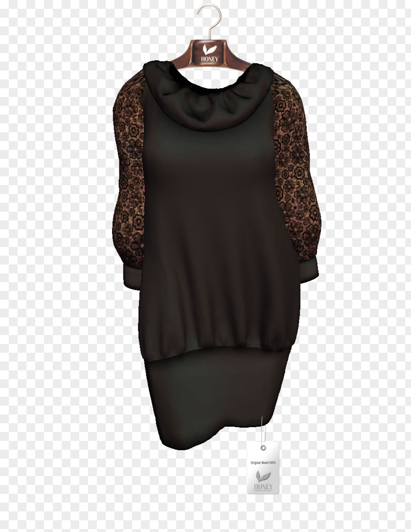 Sleeve Shoulder Blouse Black M PNG