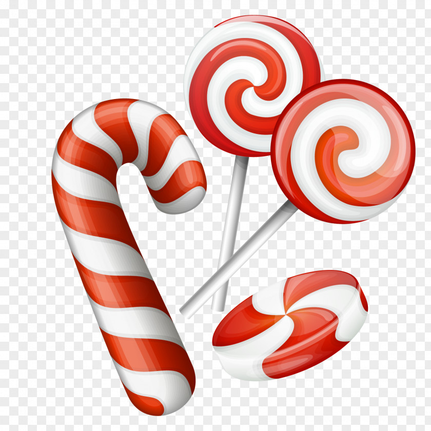 Christmas Cake Dessert Vector Material Lollipop Candy Cane PNG