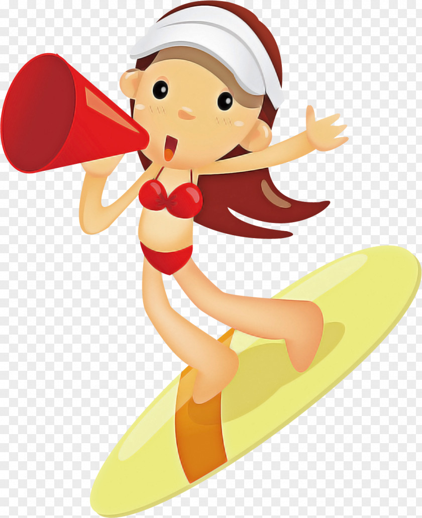 Cartoon Surfing Angel PNG