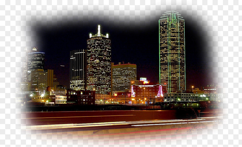 Downtown Dallas Skyline Night Advertising Samsung Galaxy S4 PNG