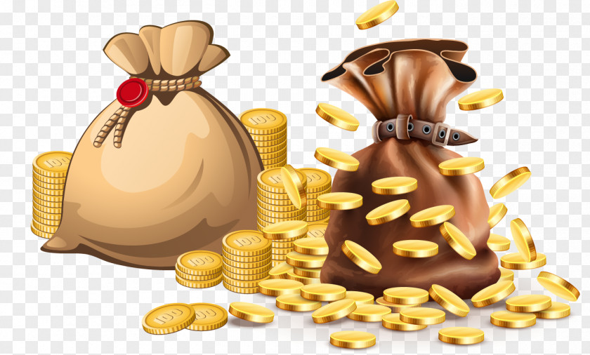 Gold Coin Bag Stock Photography Clip Art PNG