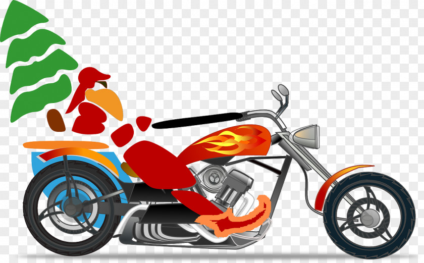 Santa Claus Wedding Invitation Scooter Motorcycle Christmas PNG