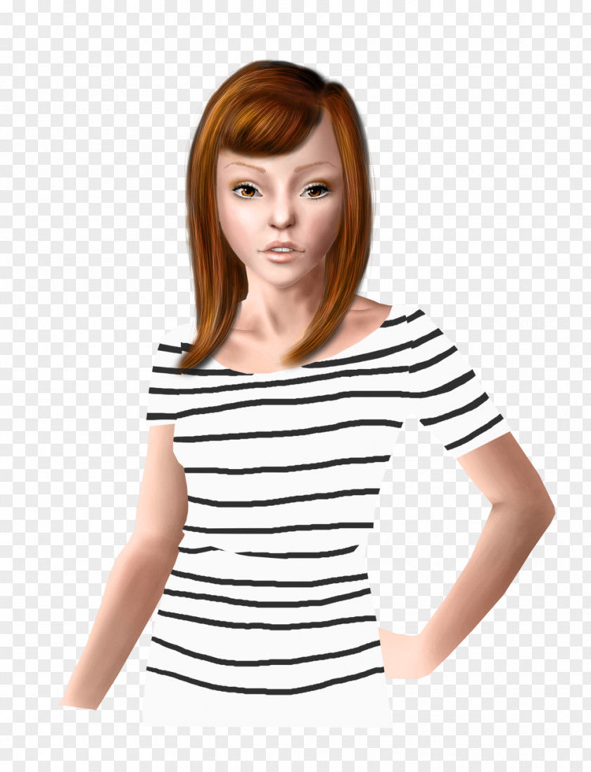 T-shirt Long Hair Bangs Wig PNG