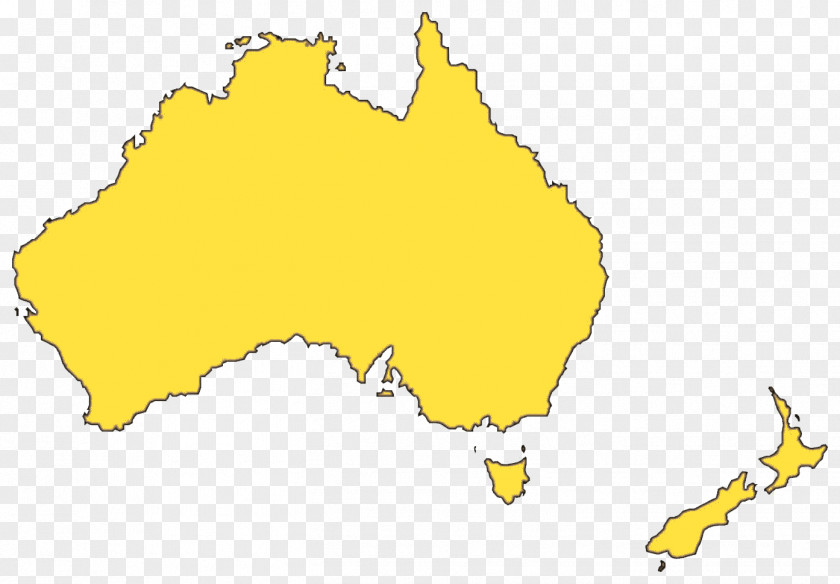 Australia Map File Blank Yellow Area PNG