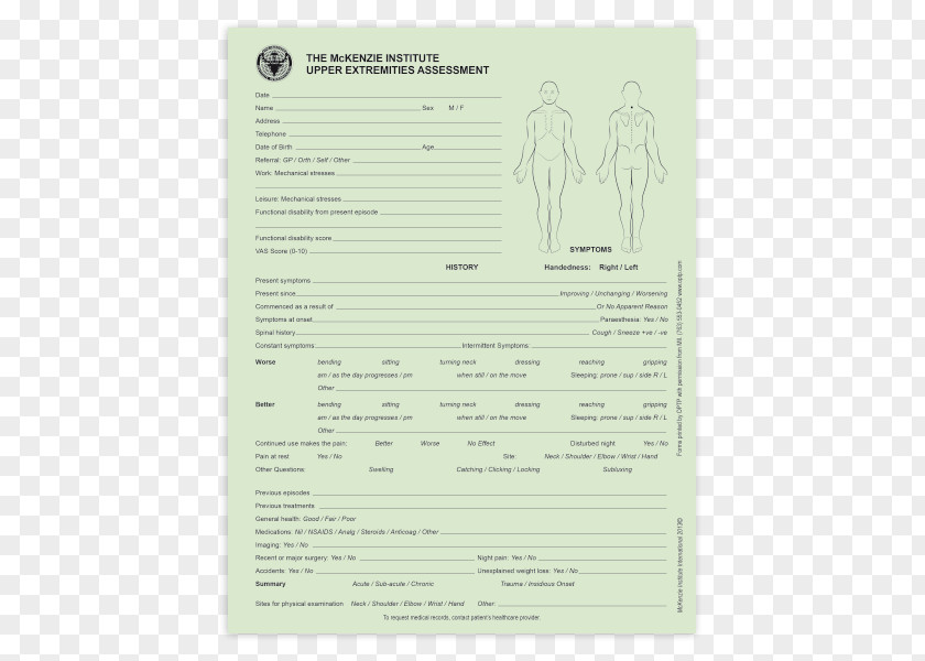 Physical Examination Document PNG