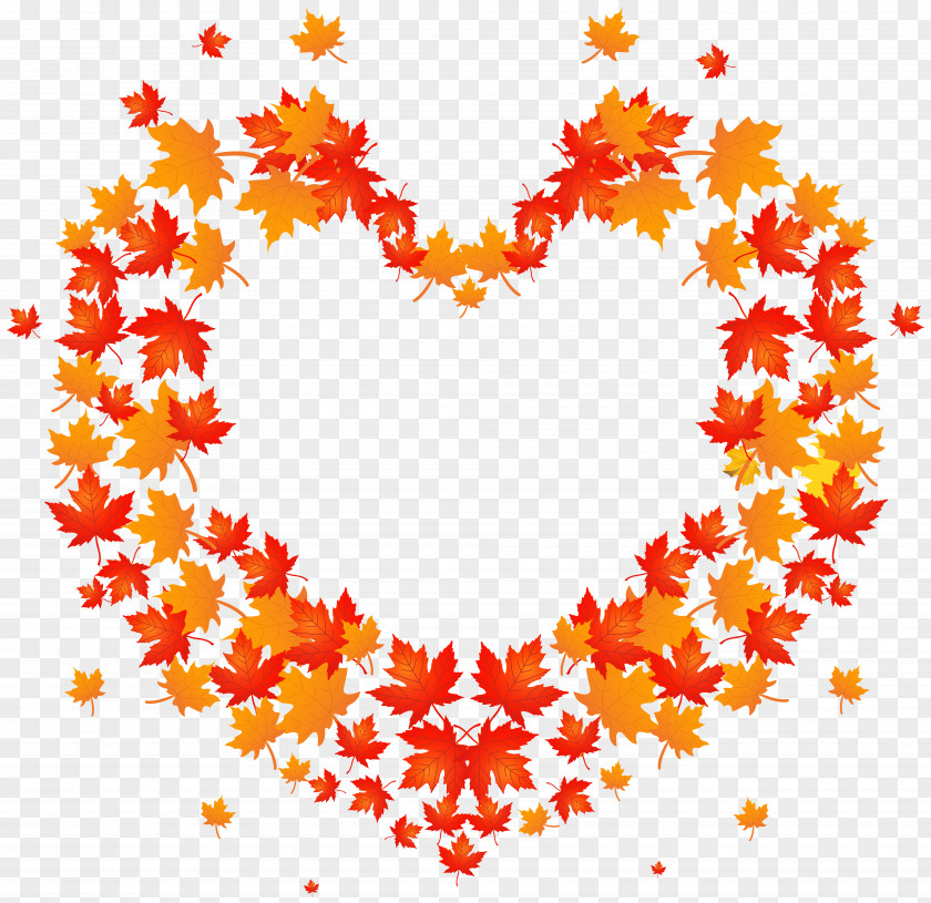 Autumn Leaves Heart Transparent Clip Art Image Leaf Color PNG