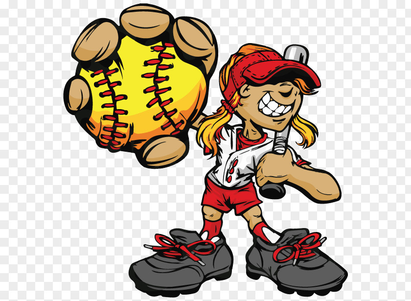 Cartoon Baseball Fastpitch Softball Bats Pitcher Clip Art PNG