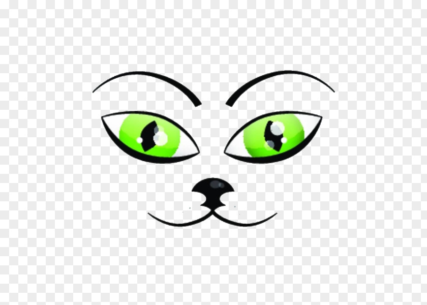Green Eyes Cat Nose Drawing Kitten Illustration PNG