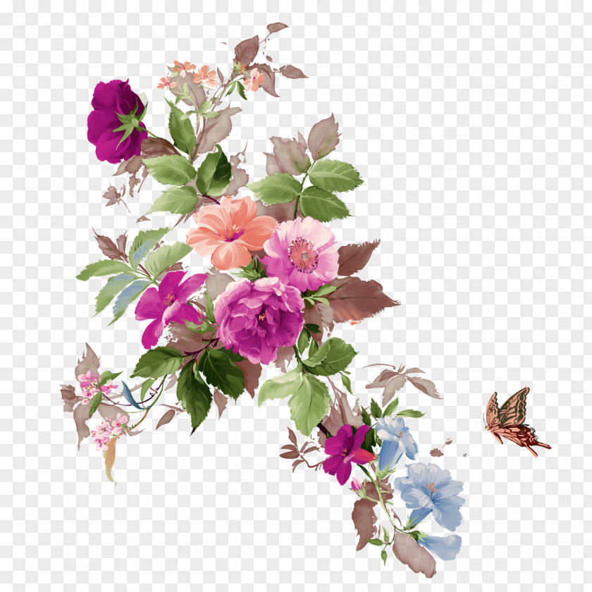 Hand Painted Flower Desktop Wallpaper Clip Art PNG