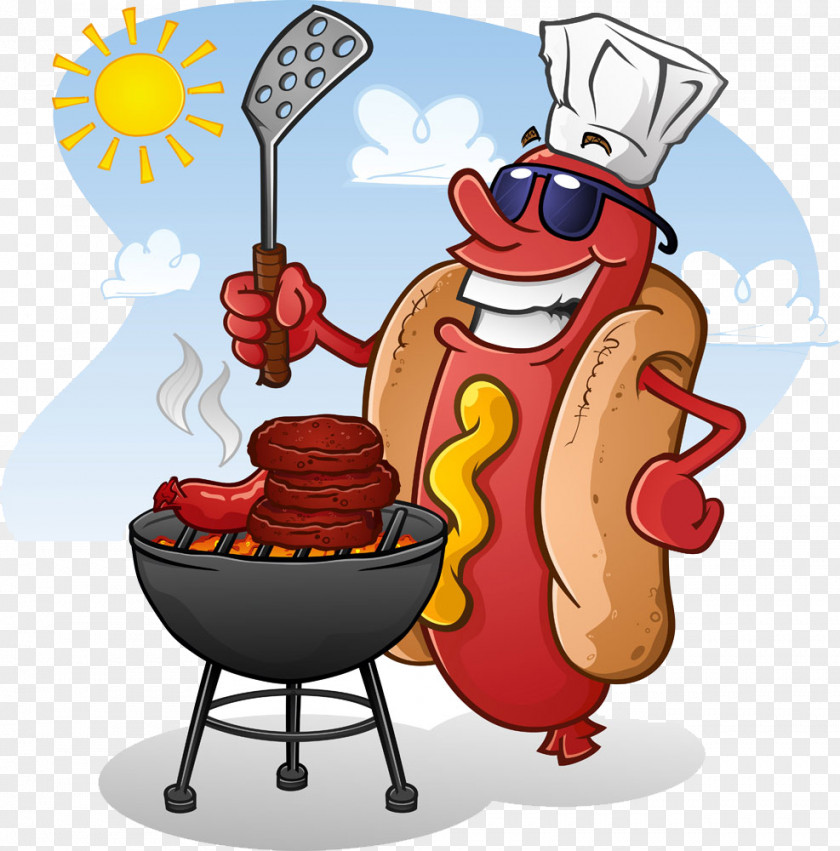 Hot Dog Barbecue Master Cartoon Hamburger Fast Food Clip Art PNG