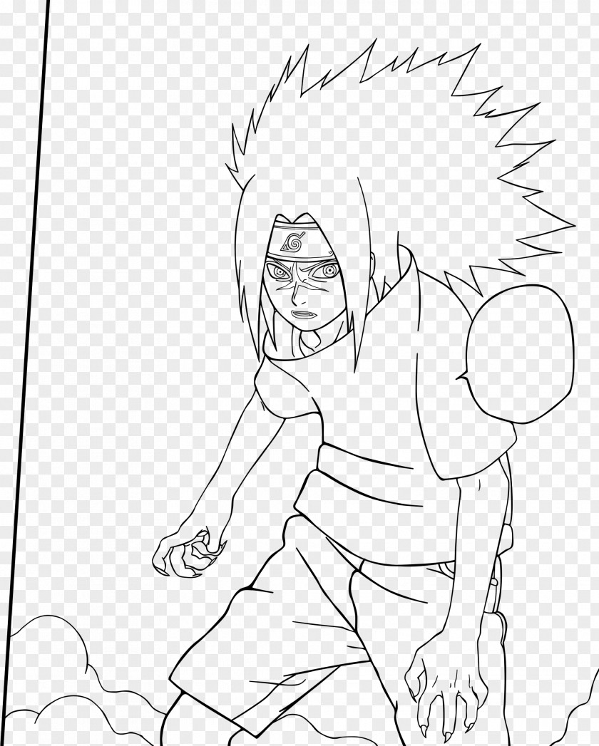 Lineart Naruto Drawing Line Art Finger Cartoon Sketch PNG