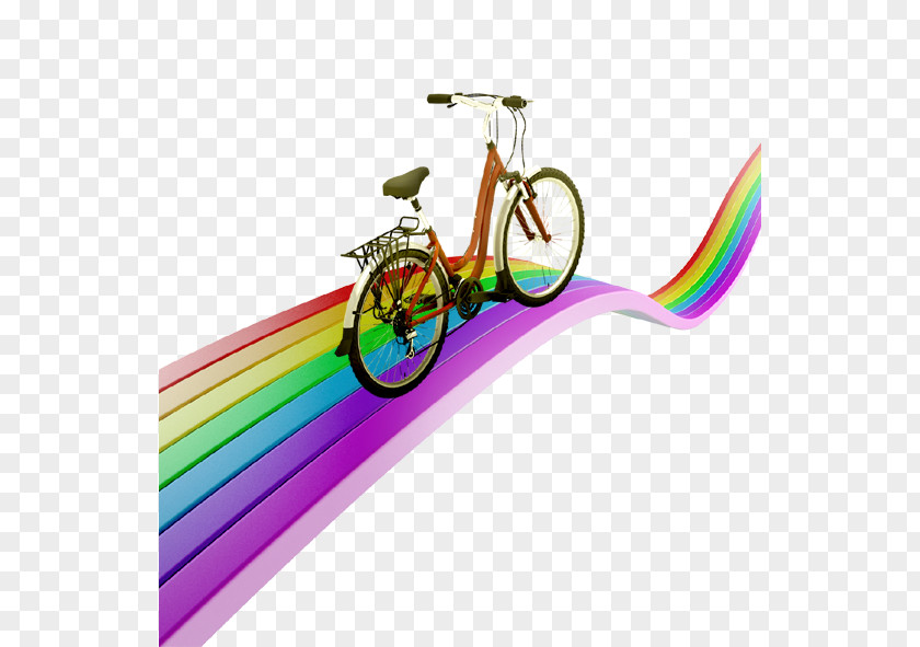 Rainbow Cycling Bicycle Frame PNG