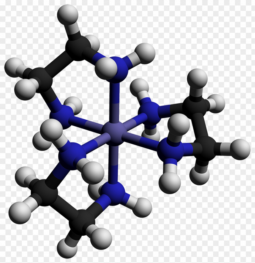 Symbol Chemistry Tris(ethylenediamine)cobalt(III) Chloride Coordination Complex PNG