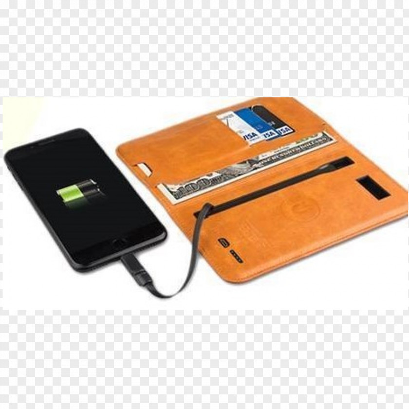 Wallet Battery Charger Baterie Externă Leather Bank PNG