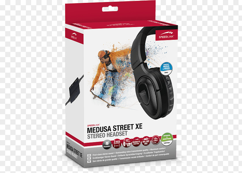 Black (SL-870000-BK) Stereophonic SoundBelly Laugh Microphone Headphones SpeedLink Medusa Street XS Stereo Headset PNG