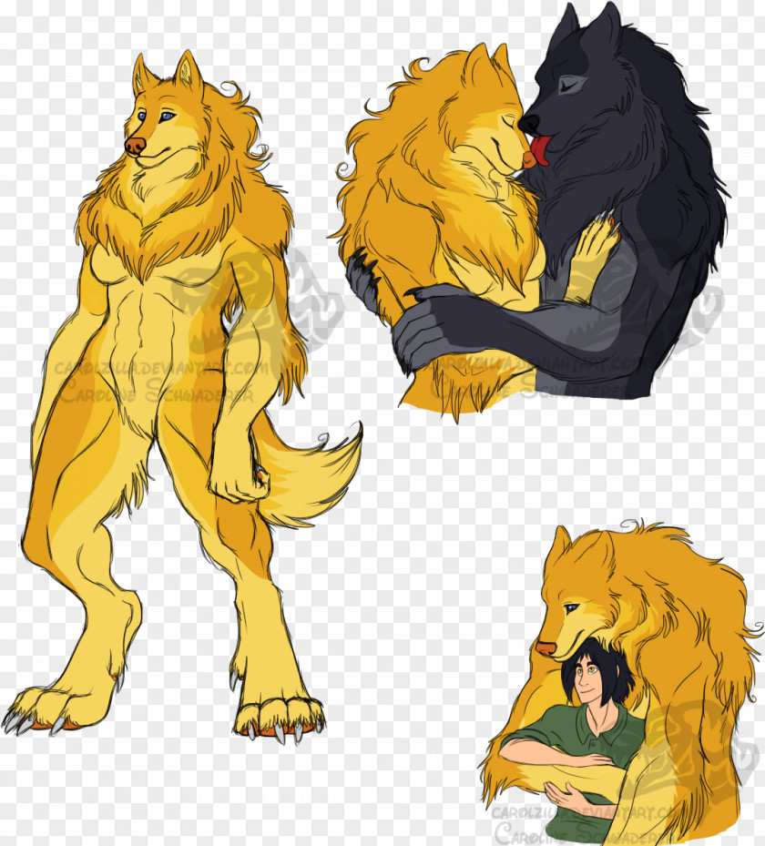 Werewolf Gray Wolf Lion Cat Art PNG