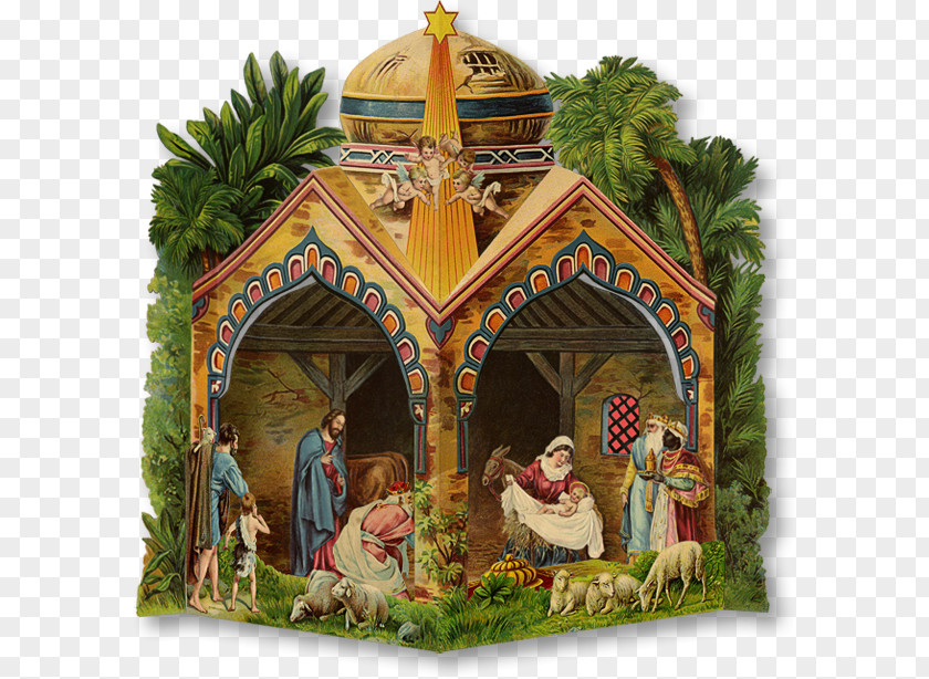 Christmas Nativity Scene Paper Model Of Jesus PNG