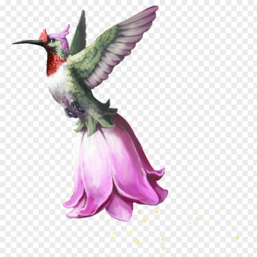 Hummingbird Purple Beak Figurine Legendary Creature PNG
