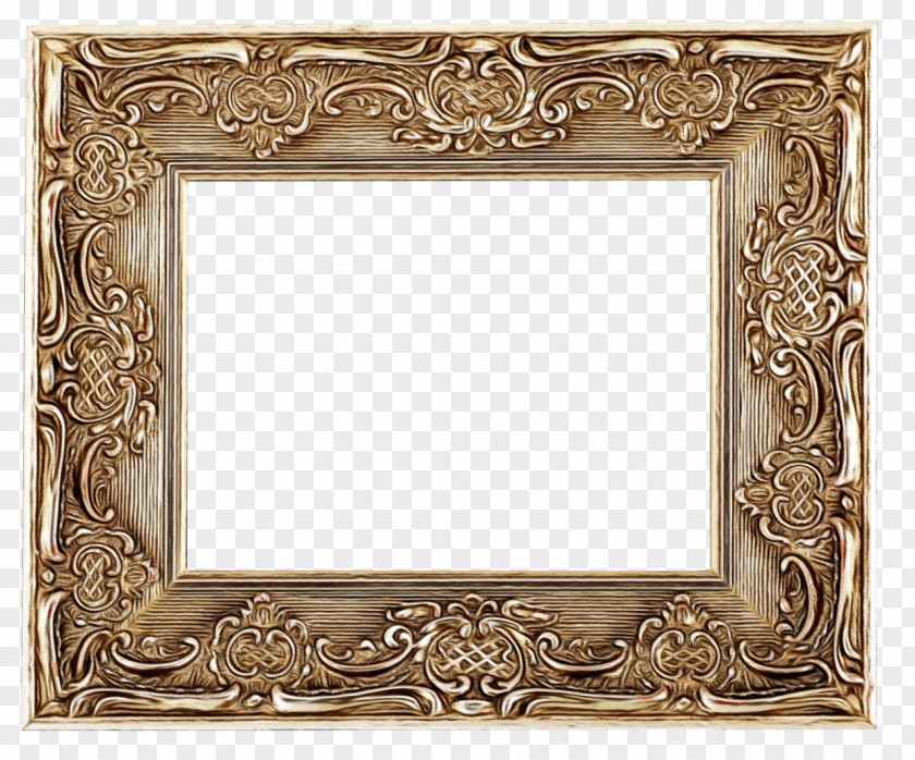 Metal Mirror Background Watercolor Frame PNG