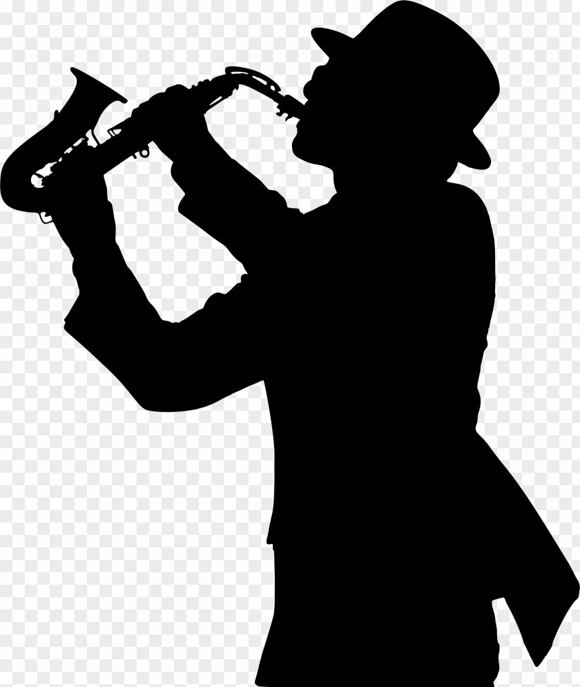 Trumpet Saxophone Trumpeter Silhouette Jazz PNG