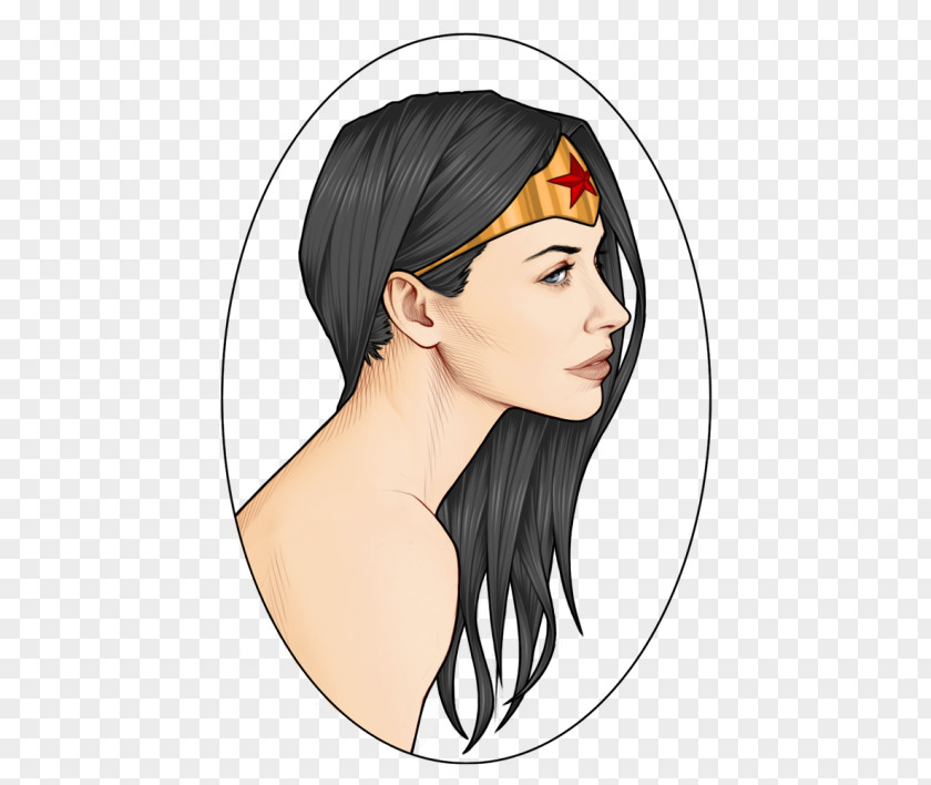 Wonder Woman Evangeline Lilly Comic Book Portrait Art PNG