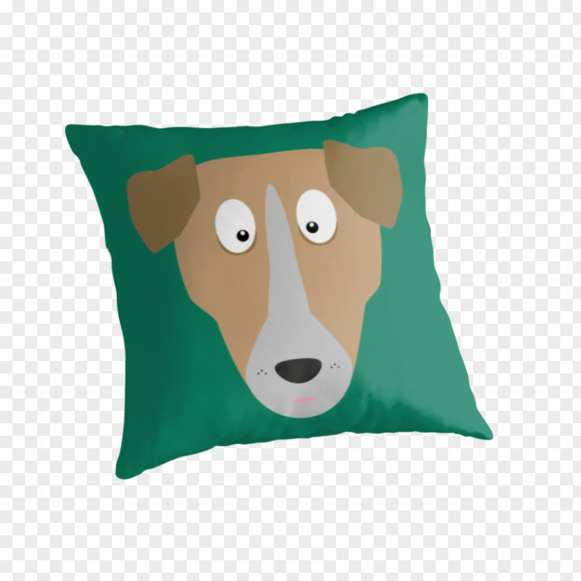 Cute Dog Throw Pillows Textile Cushion Teal PNG