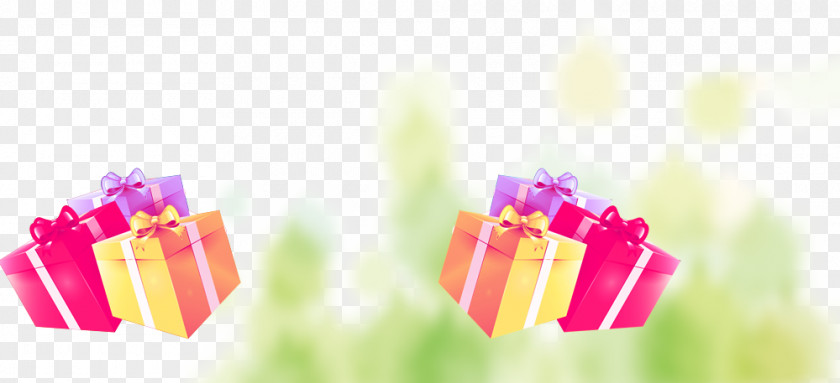 Gift Box On A Green Background Paper PNG