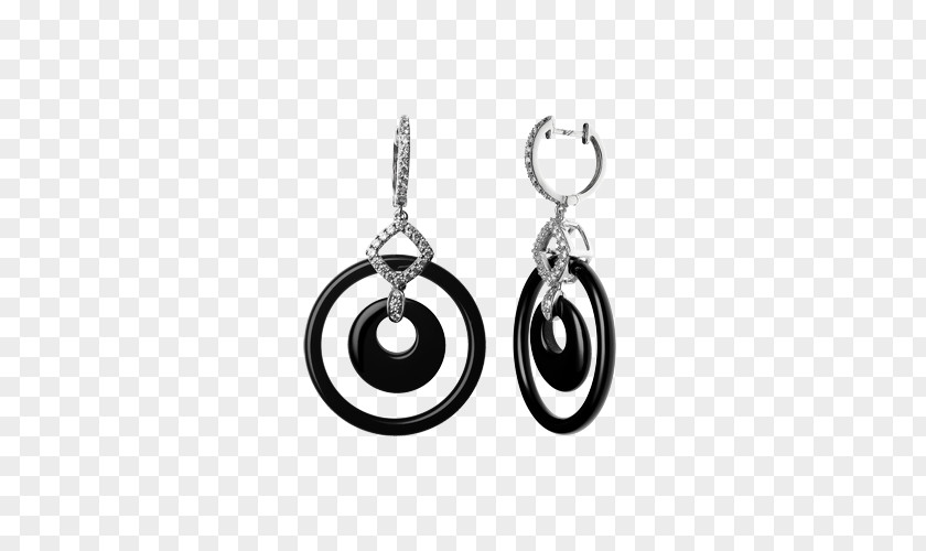 Black And White Simplicity Earring Body Jewellery Silver Clothing Accessories PNG