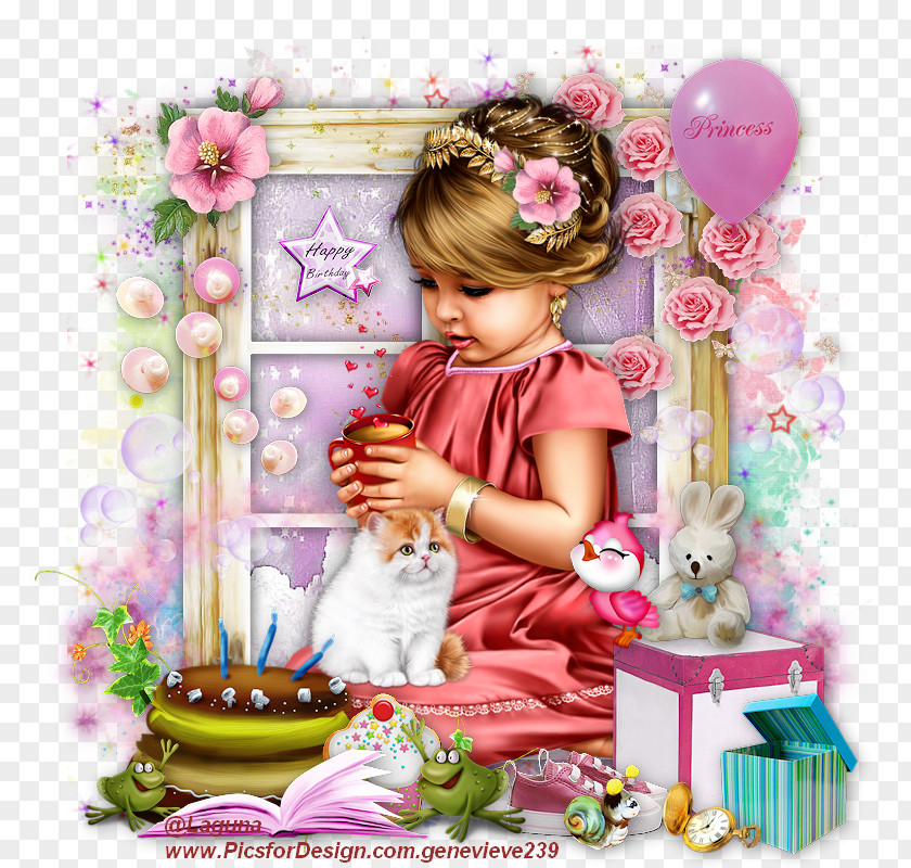 Little Princess Birthday Toddler Doll Pink M Petal Infant PNG