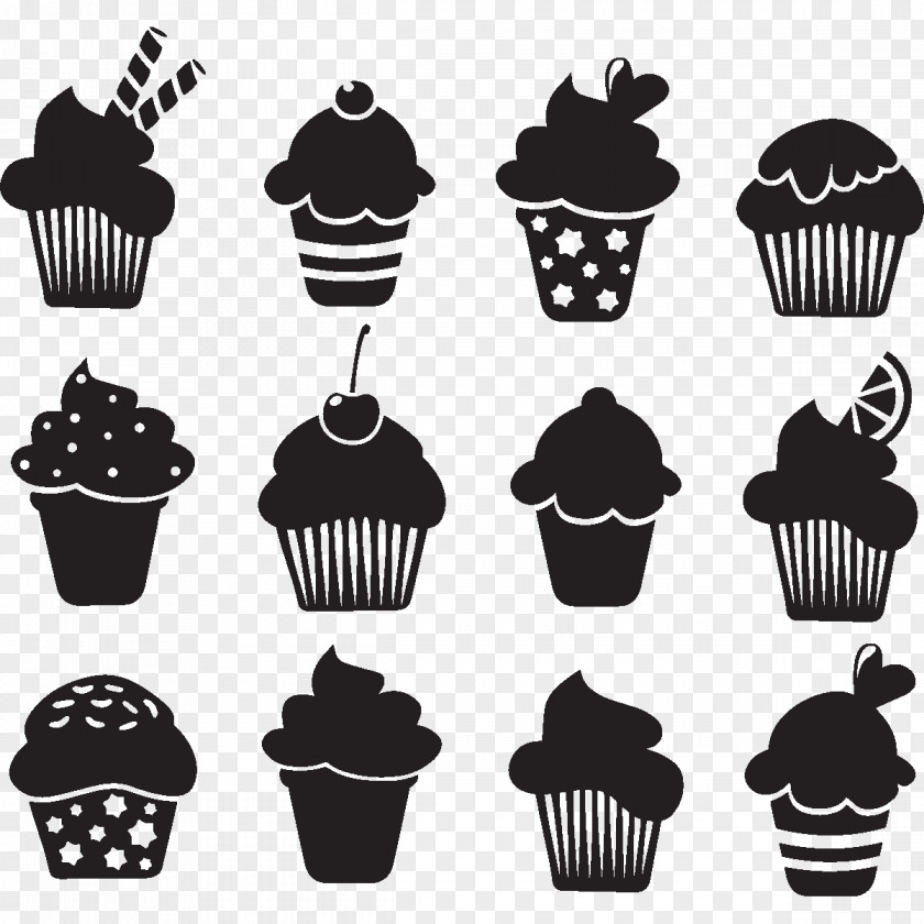 Silhouette Cupcakes And Muffins PNG