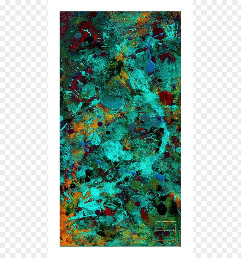 Turquoise Watercolor Paper Art Painting Etching PNG