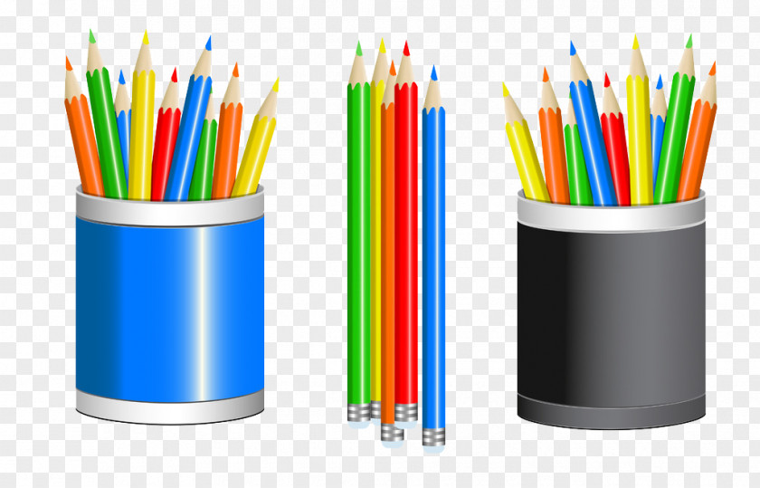 Cartoon Pencil Colored Cup Drawing Clip Art PNG