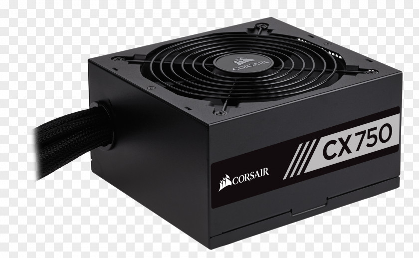 Computer Corsair CX750 750W ATX Black Power Supply Unit Hardware/Electronic 80 Plus Converters PNG