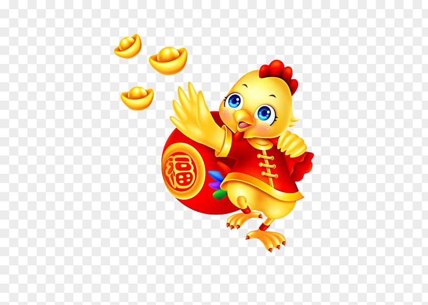 Golden Chicken China Zodiac Chinese Stock Photography PNG