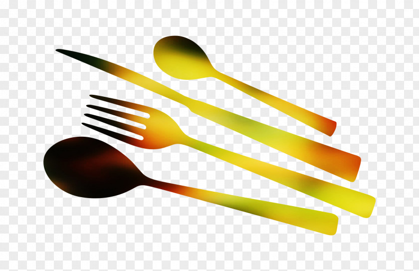 Yellow Product Design Fork Spoon PNG