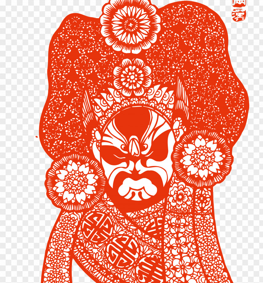 Facebook Chinese Paper Cutting Peking Opera PNG