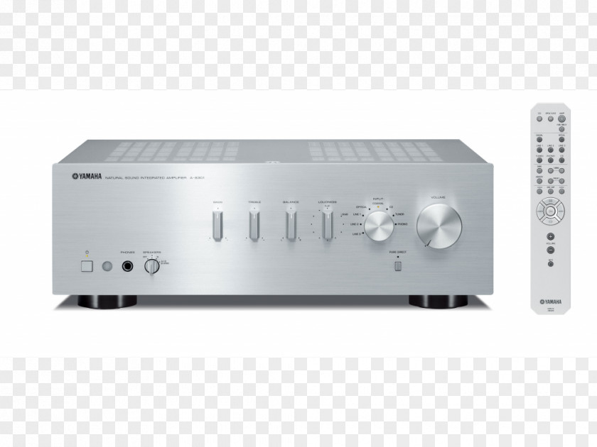 Integrated Amplifier Audio Power Stereo Yamaha A-S501 2x 85 WSilver A-S801 Corporation PNG