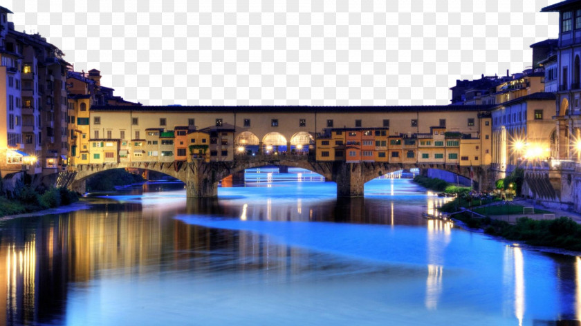 Italy Florence 3 Ponte Vecchio Bargello Palazzo Bridge 4K Resolution PNG