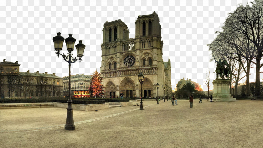 Paris, France Notre Dame Ten Notre-Dame De Paris Eiffel Tower Arc Triomphe Gothic Architecture Wallpaper PNG