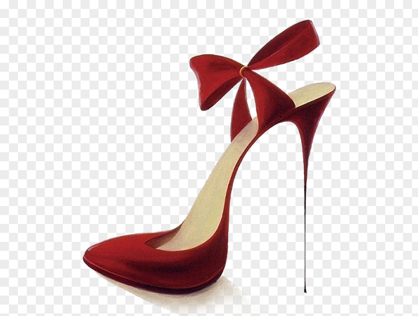 Hand-painted Red High Heels High-heeled Footwear Amazon.com Kunstdruck Art Printmaking PNG