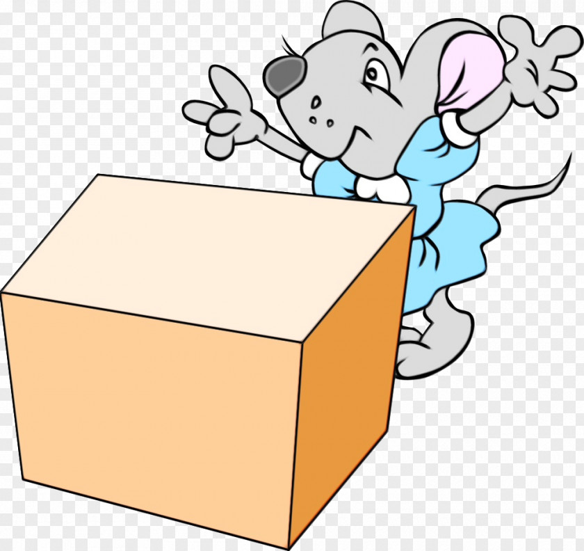 Package Delivery Box Mouse Cartoon PNG
