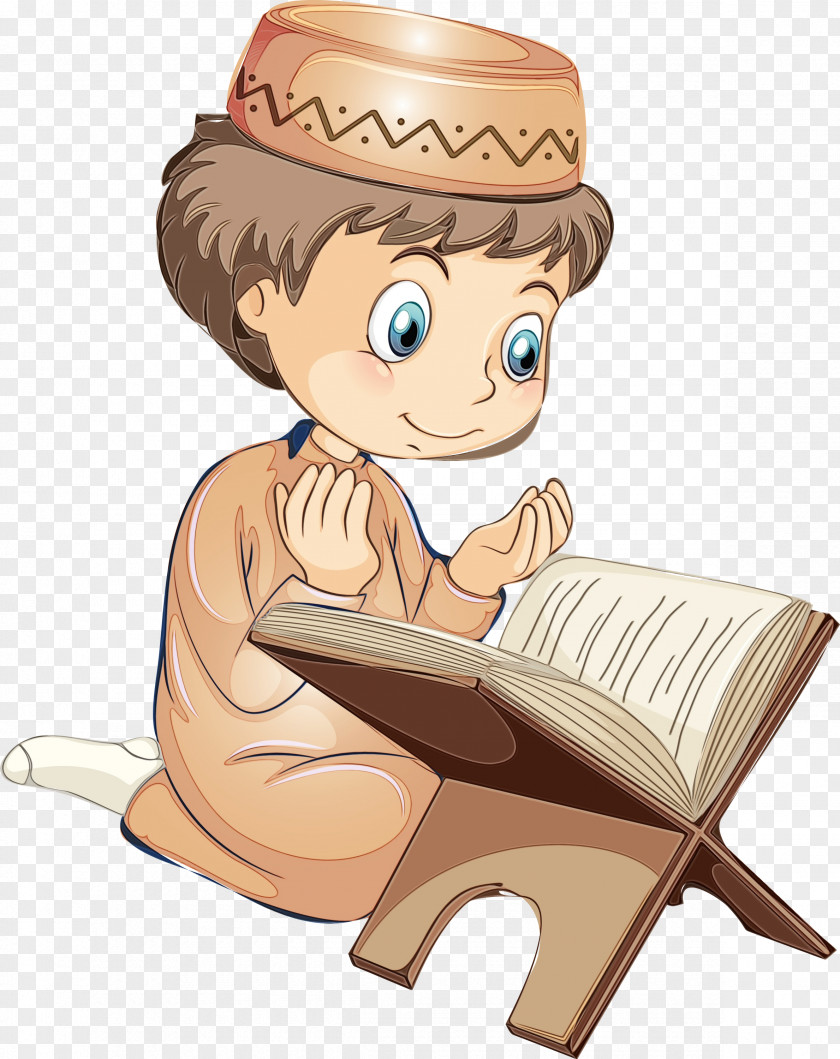 Cartoon Sitting Reading PNG