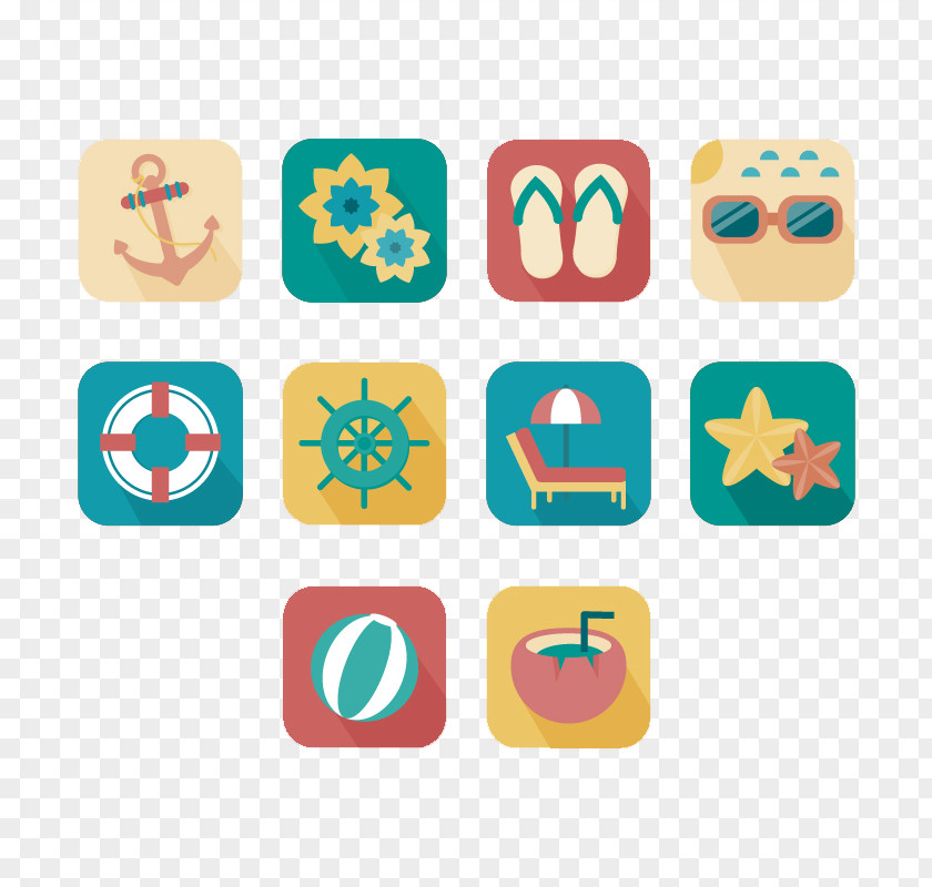 Square Graphic Design Elements Beach PNG