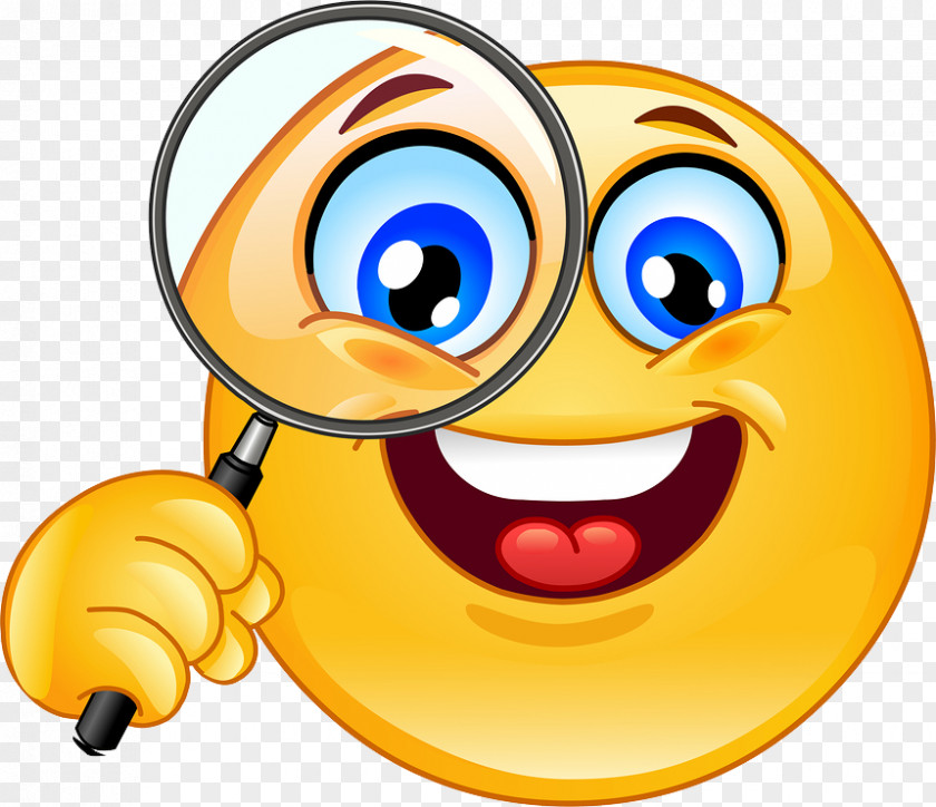 Holding A Magnifying Glass Emoticon Smiley Clip Art PNG