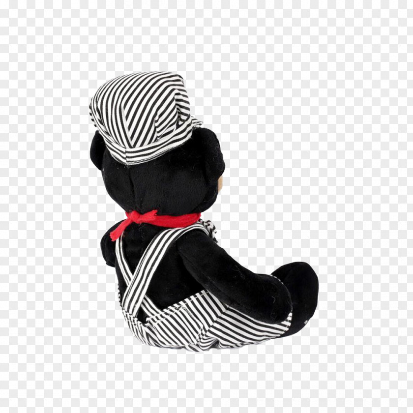 Stuffed Dog Headgear Shoe Black M PNG