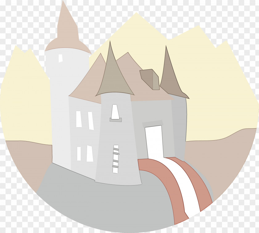 Castle Building House Logo PNG