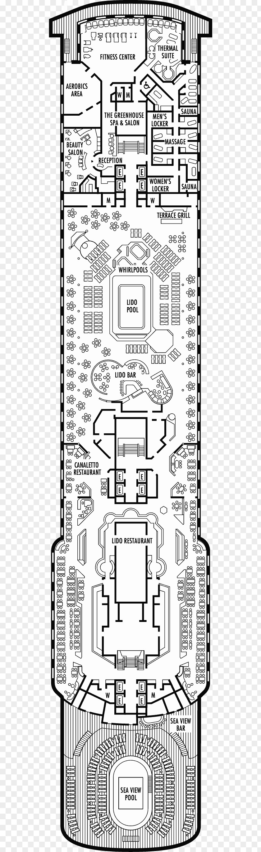 Cruise Ship MS Zaandam Westerdam Deck Floor Plan PNG