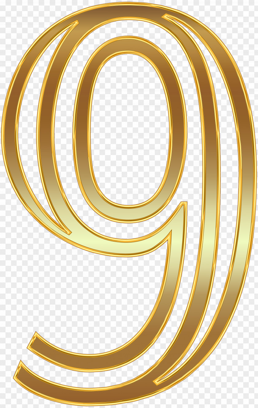Number Nine Gold Clip Art Image File Formats Raster Graphics Computer PNG