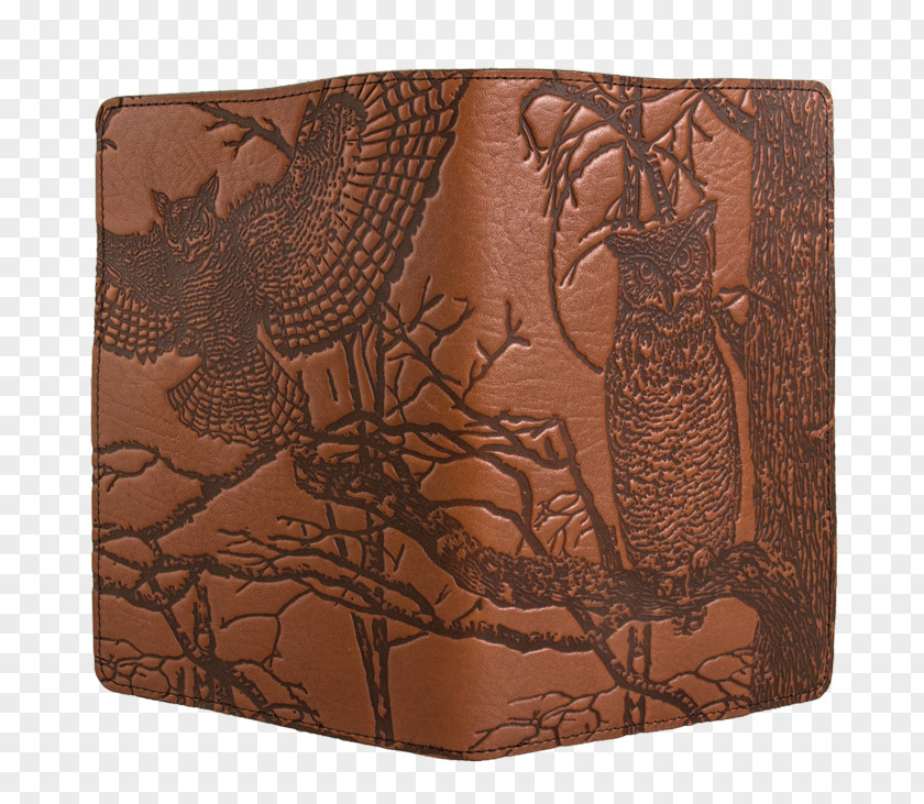 Ancient Pen Container Great Horned Owl Notebook Leather Wallet PNG