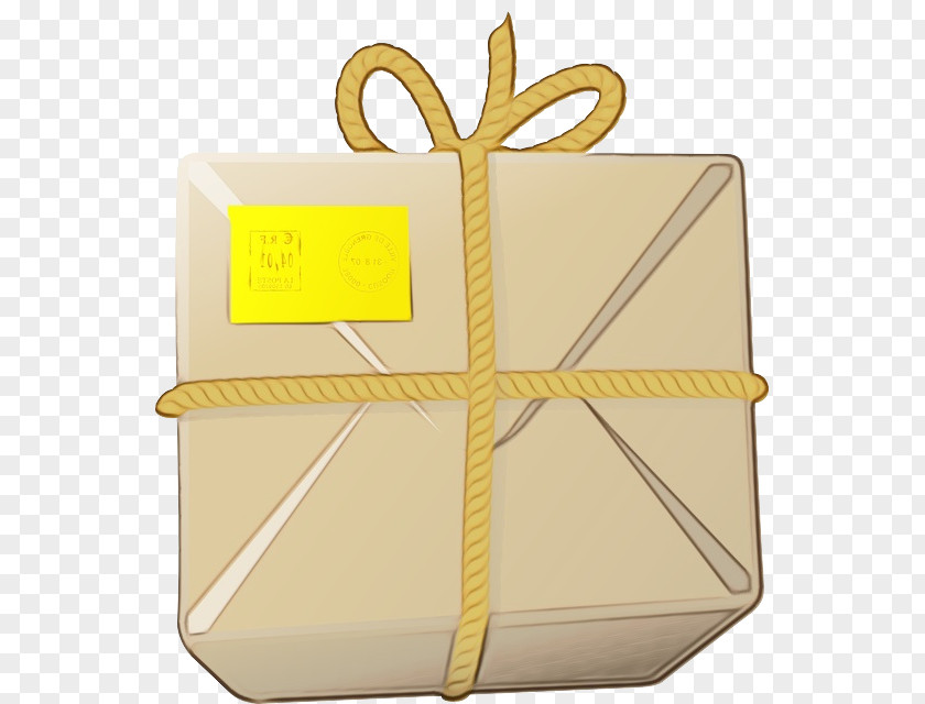 Gift Wrapping Box Yellow PNG